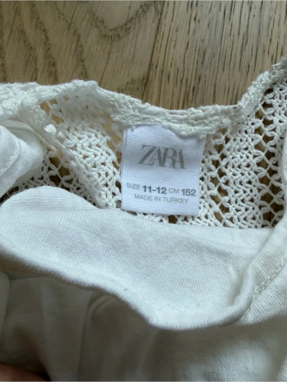 Zara Girls White Crochet Tank & Shorts Set- size 11-12 years